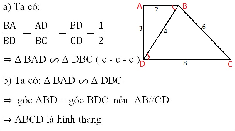 Bài giải bài tập 1 về hai tam giác đồng dạng